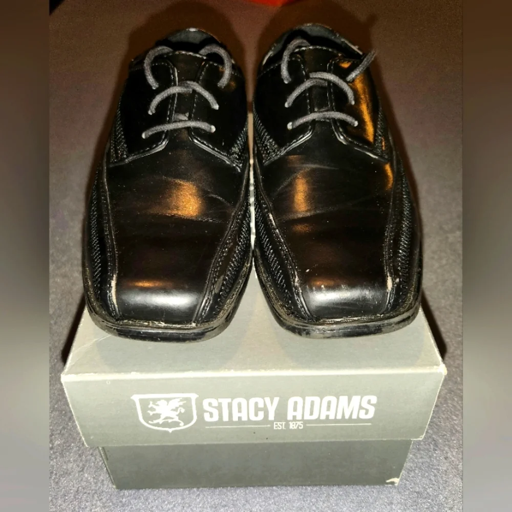 Stacy Adams Black Boy's Dress Shoes